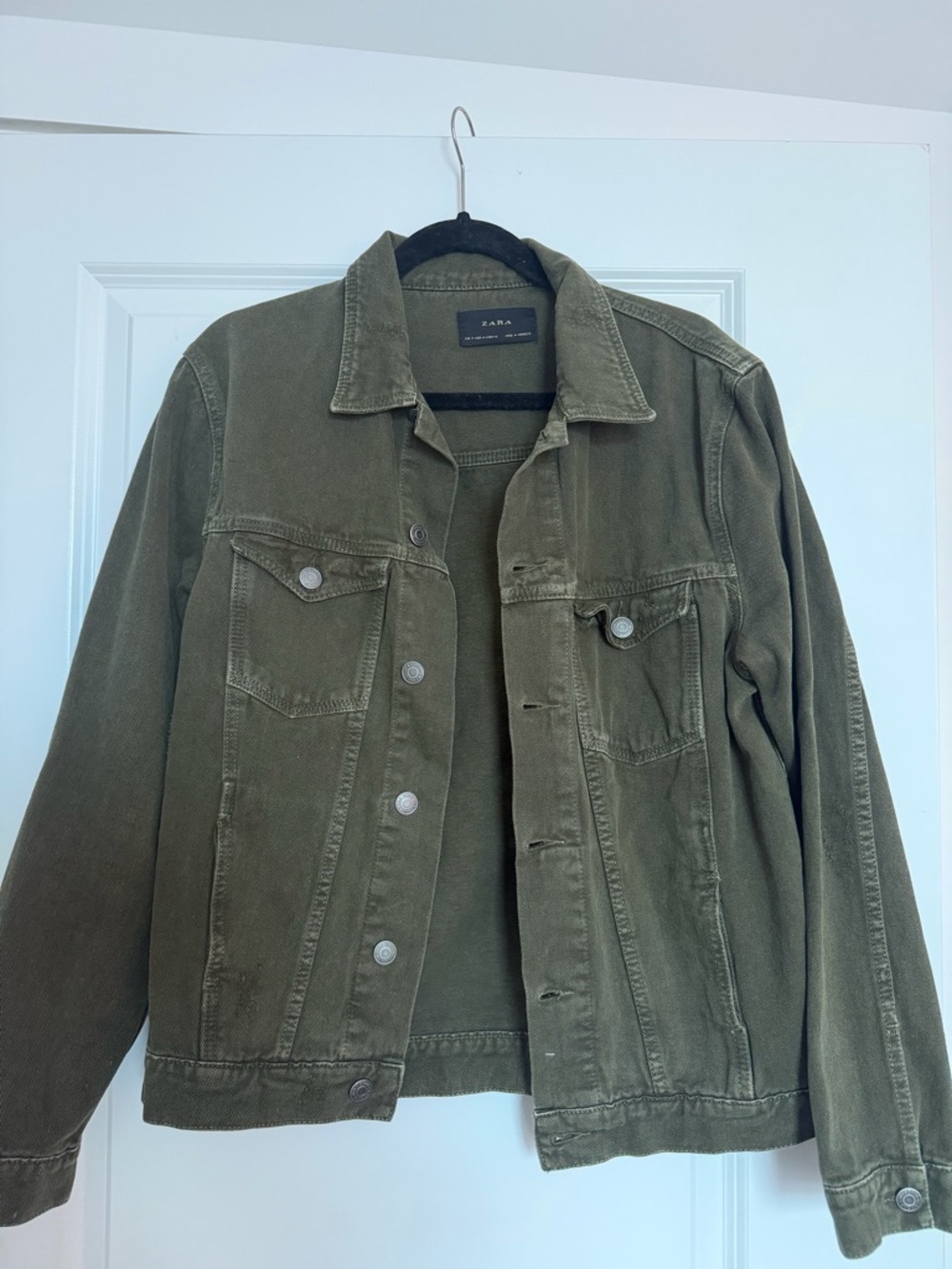 Zara Men's Olive Green Shirt Jacket